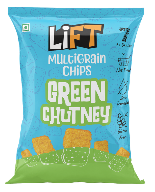 LiFT Multigrain Chips - Green Chutney (Pack of 12)